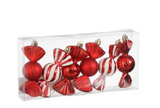***MICA DECORATIONS ORNAMENT SNOEP ROOD 6 STUKS - L5XB3,5XH10CM