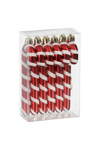 MICA DECORATIONS ORNAMENT SNOEP ROOD 8 STUKS