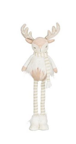 MICA DECORATIONS DECORATIE HERT UITSCHUIFBAAR WIT - L21XB14XH45/68CM