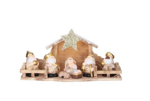 MICA DECORATIONS KERSTSTAL MET VERLICHTING - L30 X B10 X H15 CM - CRÈME