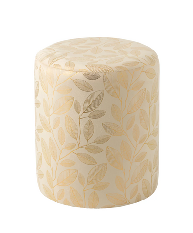 Poef Bladeren Mdf Ecru/Goud (266522)