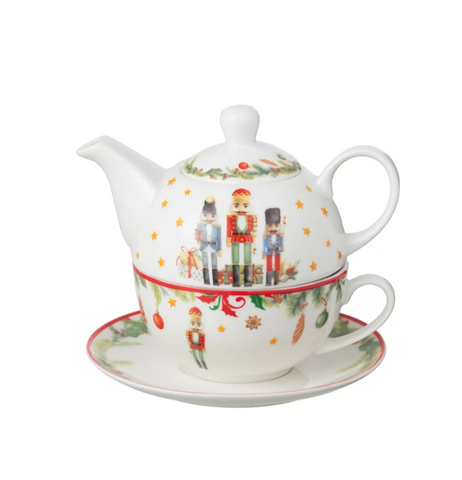 Theepot Notenkraker Giftbox Keramiek Wit (49322)