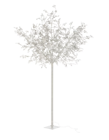 Boom Blaadjes Gli+Led Metaal Zilver Extra Large (6639). kerst