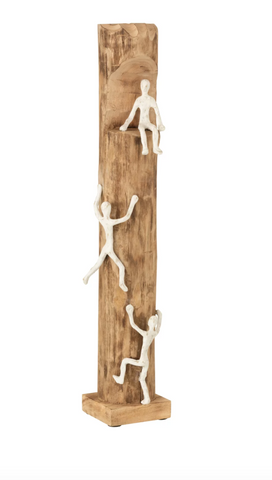 Figuur 3klimmers Hout/Aluminium Naturel/Zilver (10900)