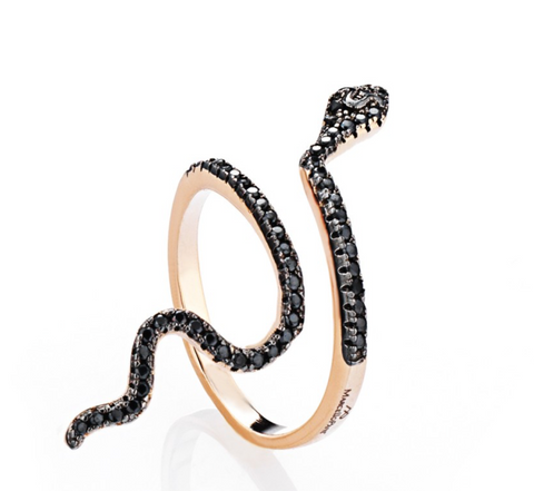 Ring Anello Serpente Nero - Dream