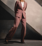 OUTLET -Broek Pantalon -70% Tweed Lurex Carreaux Palazzo « Achibald »