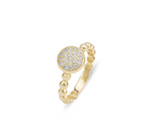 Ketting Oorbellen armband ring - Cirkel goud met steentjes