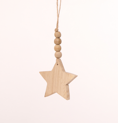 Kerst - Wooddeco star naturel