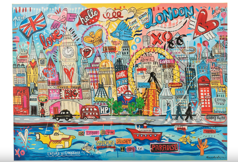 Wanddecoratie Londen Popart Canvas Mix (52414)