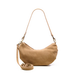 SUEDE BOBBY BANANA BAG SAND