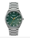 Prisma heren horloge - solar horloge - groene wijzerplaat - luxe horloge
