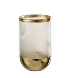 Vaas Cylinder Motief Glas Transparant/Goud Small (28901)