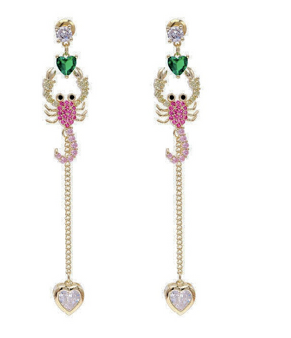 EINDEREEKS FEH04 - pair of festive earhooks in gift box with CZ cristal