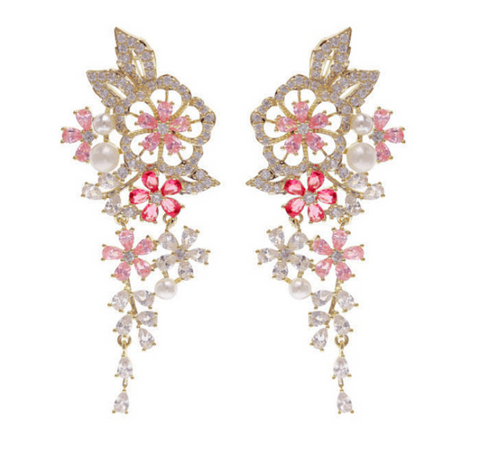 EINDEREEKS FEH10 - pair of festive earhooks in gift box with CZ cristal