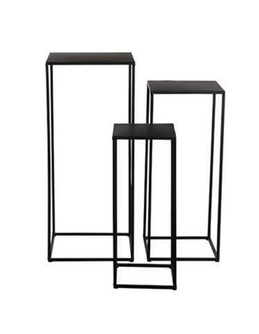 Zuil Quinty side table black set of 3 - l30xw30xh70cm