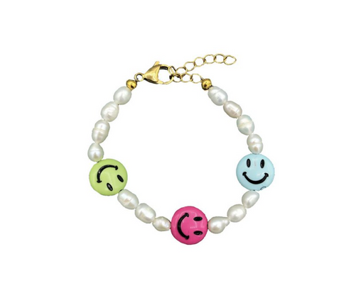 Armband - Triple smiley pearl bracelet