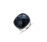 Ring - Zels Ring - Vierkante zwarte steen