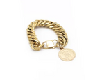 Armband - Les blondinettes - Bracelet Médaille Maille Plate Doré - Collection "Les Indispensables"