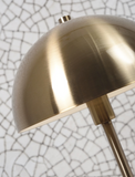 Table lamp iron/marble Toulouse white/gold