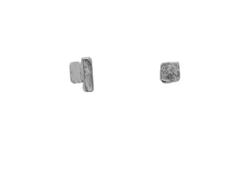 Oorbel Zilveren ONNO oorsteker met rhodium | OS0493RH