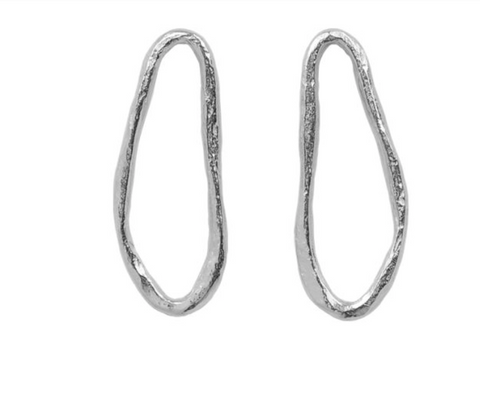Oorbel Zilveren ONNO oorsteker met rhodium | os0497RH