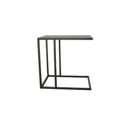 Bijzettafel Side Table for Bench Iron Structure Matt Black With Connected Plate