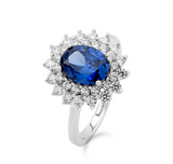 Ring Roca- Oorbel ring en ketting met blauwe steen