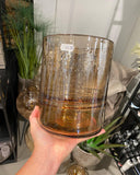 Vaas Cilinder Ribbel Glas Amber