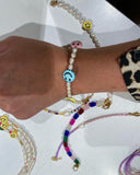 Armband - Triple smiley pearl bracelet
